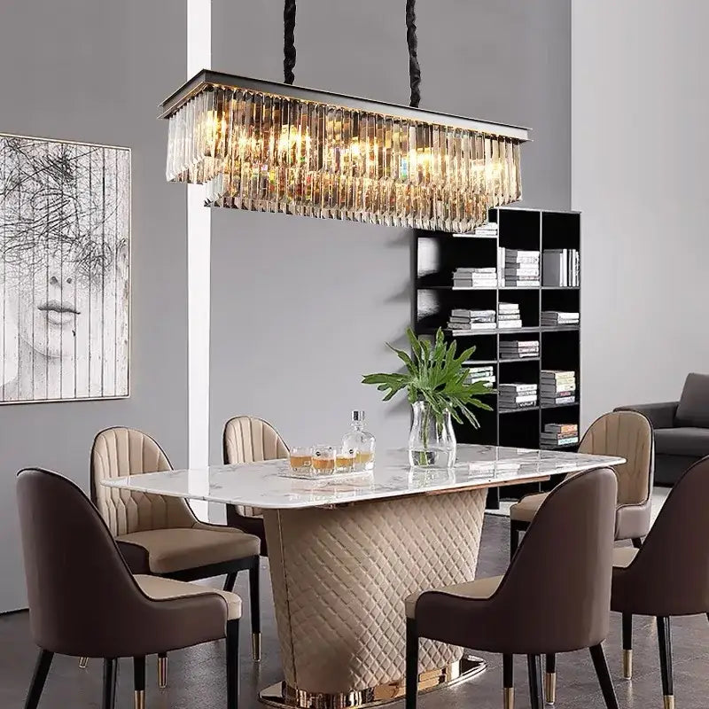 Modern industrial black decorbites crystal ceiling chandelier dining room