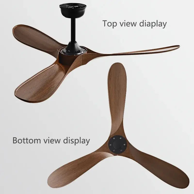 Modern industrial white and wood ceiling fan living room with remote