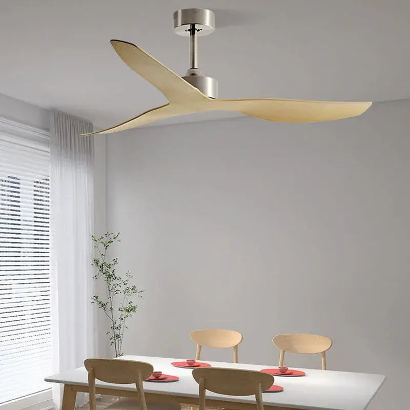 Modern industrial wind ceiling fans with wood blades for living room