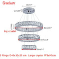 Modern interlocking ring crystal led chandelier living room light