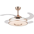 Modern invisible gold ceiling fan with light for living room