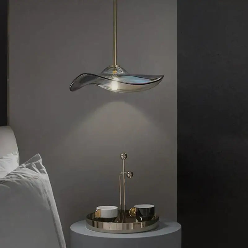 Modern iridescent glass plated pendant lamp kitchen lighting