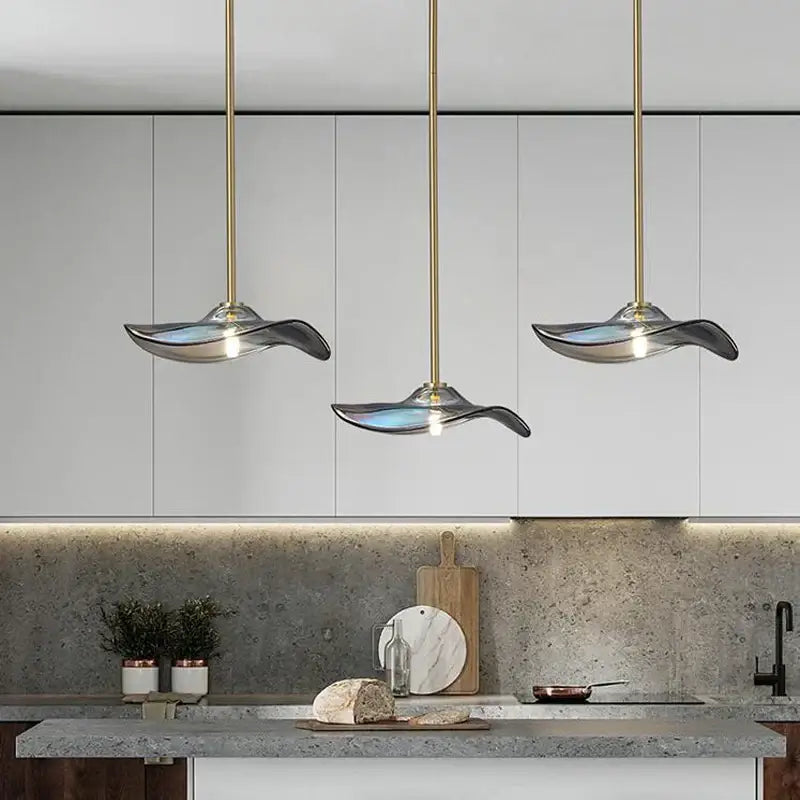 Modern iridescent glass plated pendant lamp kitchen lighting