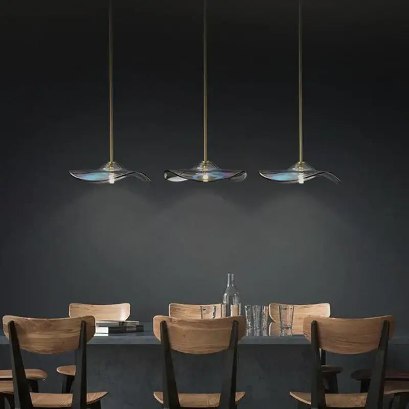 Modern iridescent glass plated pendant lamp kitchen lighting