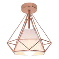 Modern iron cage ceiling lamp kitchen geometric light fixture