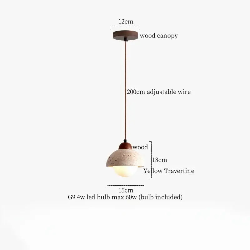 Modern iron yellow travertine petal pendant light for dining room