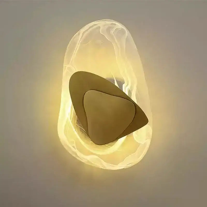 Modern irregular graphic wall light bedroom frosted glass sconce