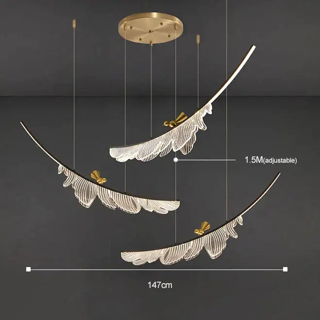 Modern italian copper chandelier gold bird pendant light dining room