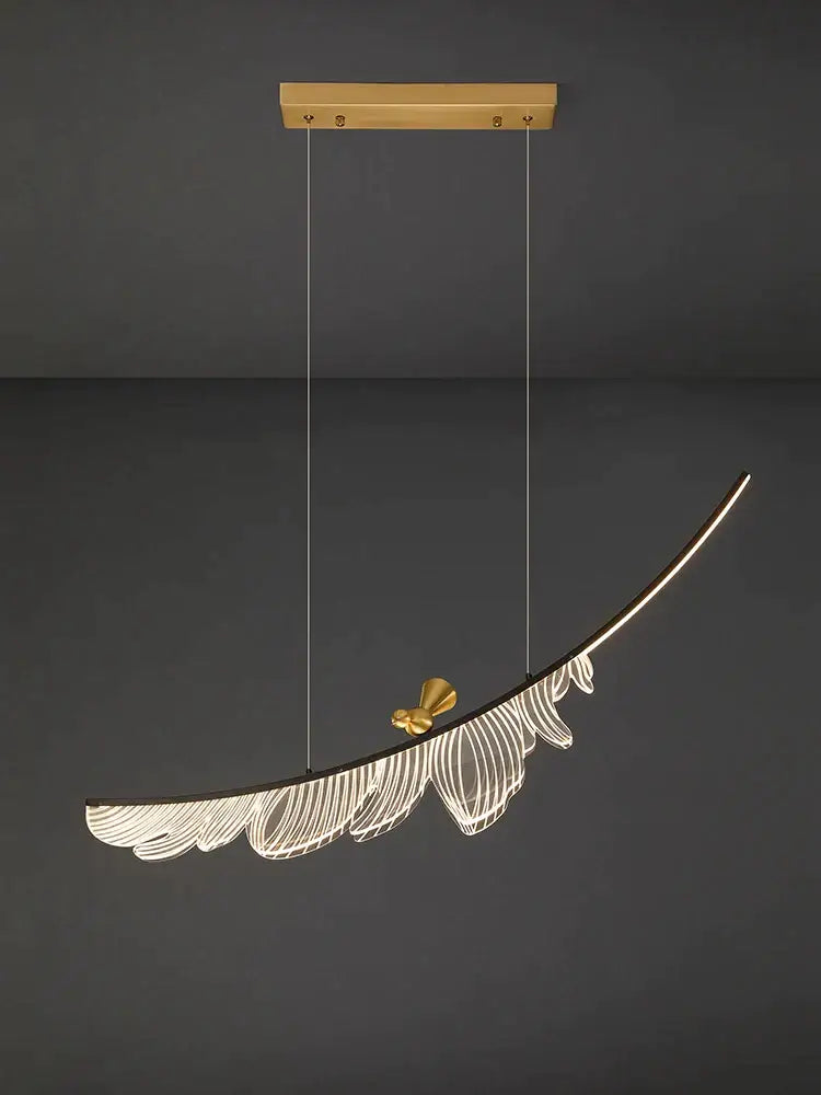 Modern italian copper chandelier gold bird pendant light dining room