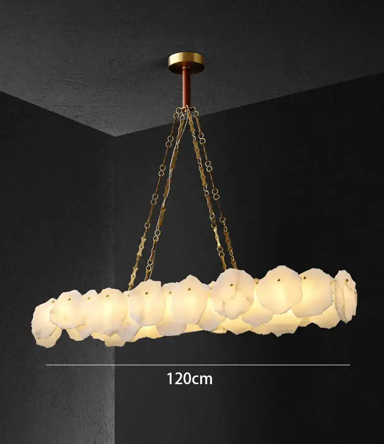 Modern ivory white marble led ceiling light living room fixture