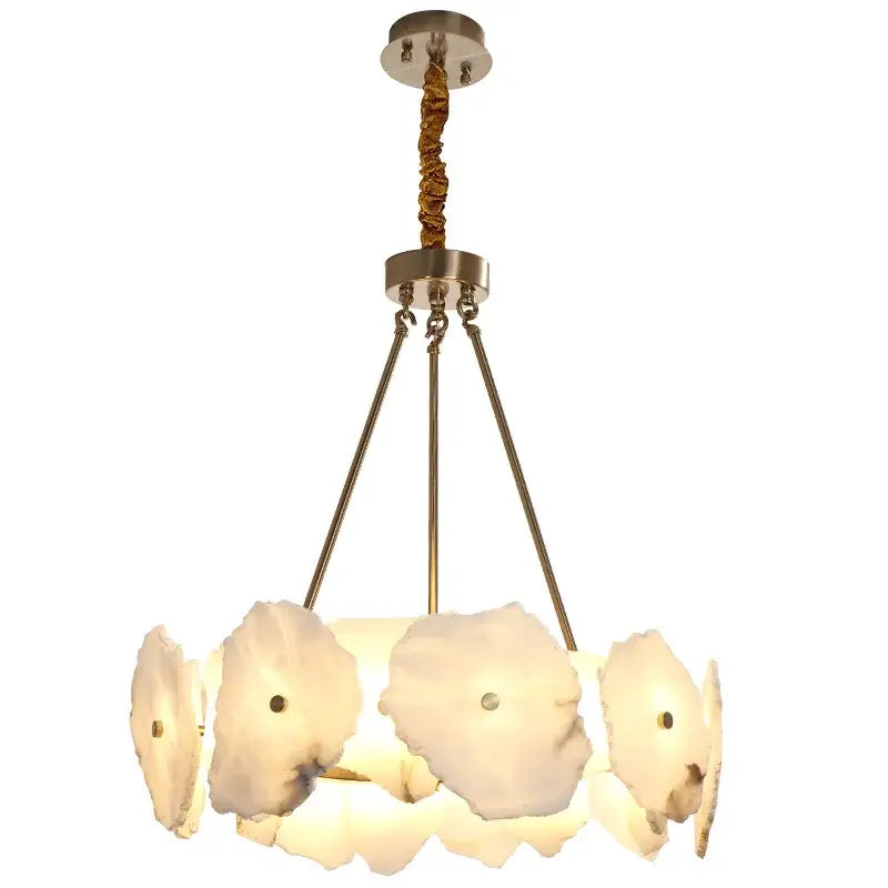 Modern ivory white marble led ceiling light living room fixture