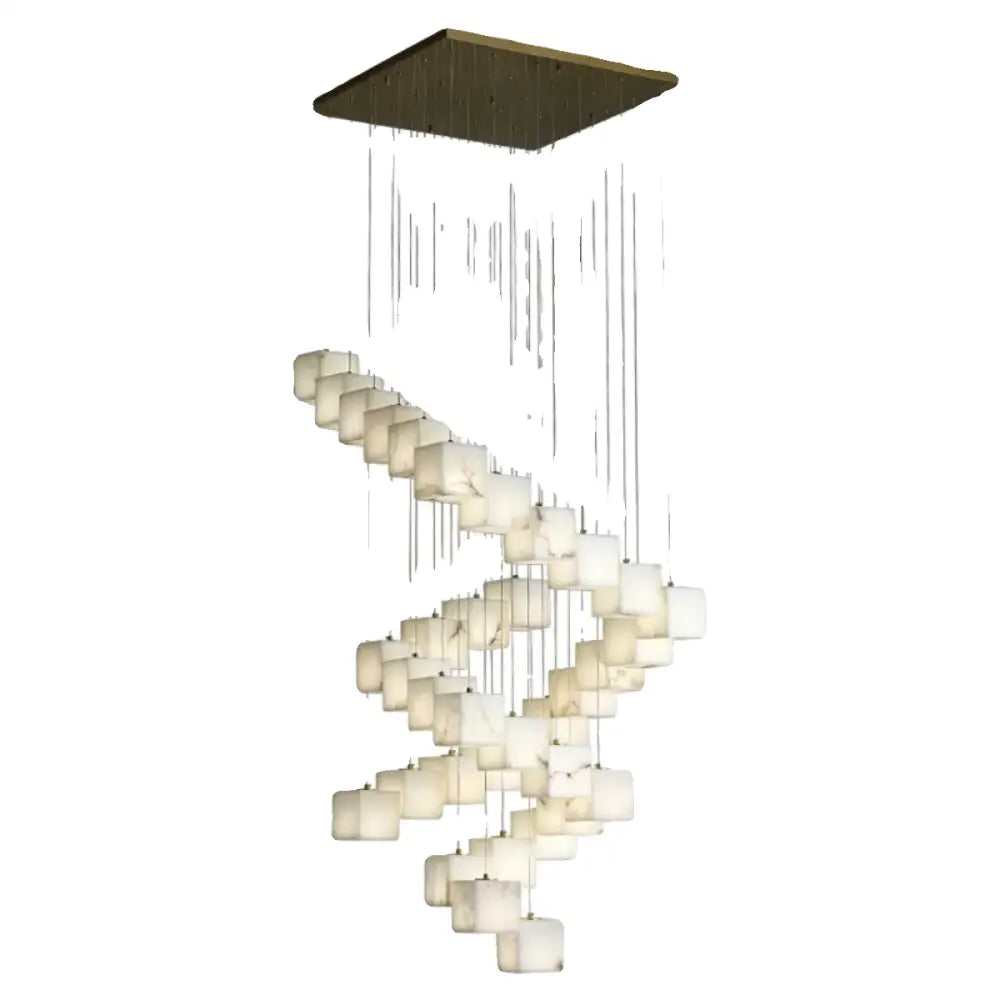 Modern jade design spiral alabaster chandelier living room light