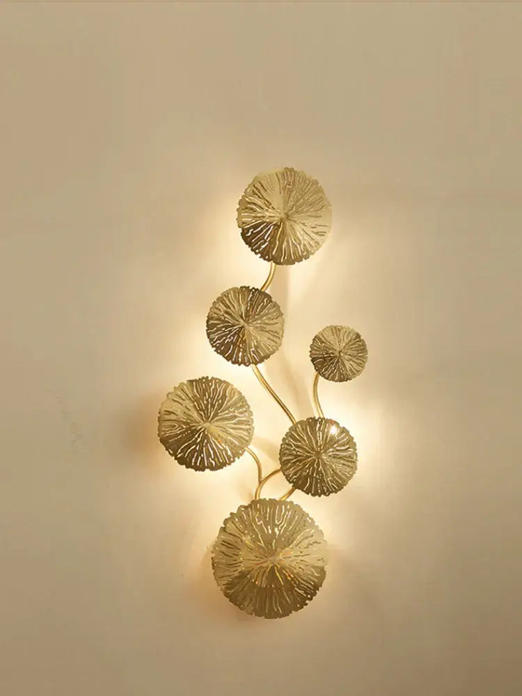 Modern leaf gold iron wall sconce for living room