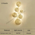 Modern leaf gold iron wall sconce for living room