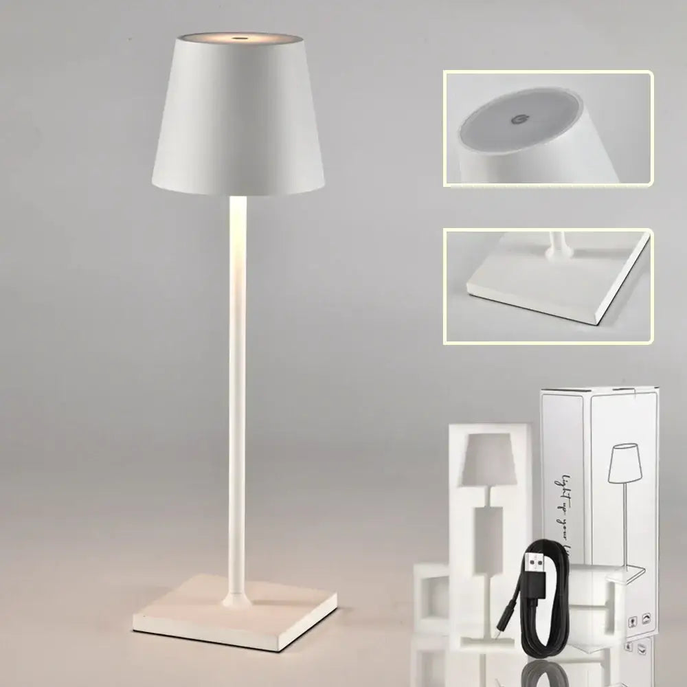 Modern led mosaic table lamp with wireless charger bedroom light