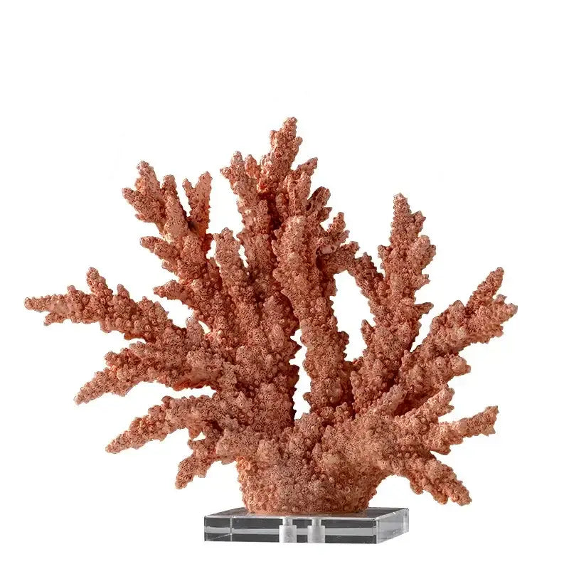 Modern light blue coral resin sculpture living room ornament