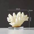 Modern light blue coral resin sculpture living room ornament