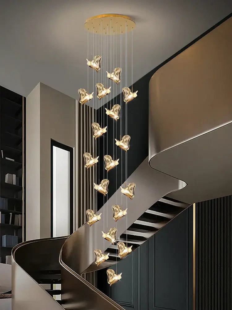 Modern luxury butterfly gold decorbites crystal chandelier living room