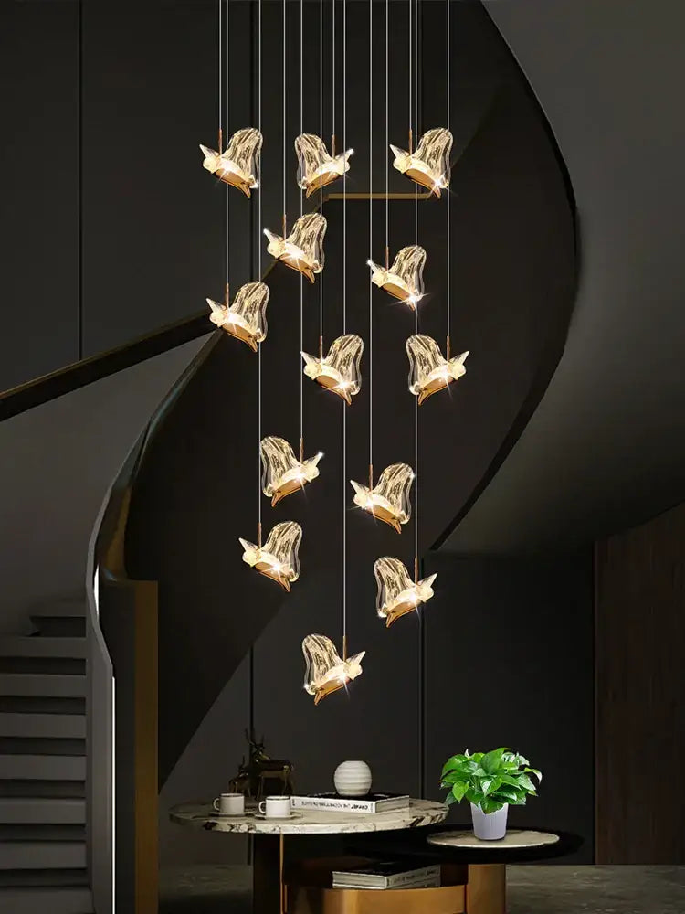 Modern luxury butterfly gold decorbites crystal chandelier living room