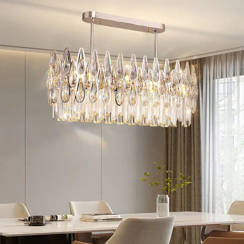 Modern luxury crystal led chandelier stairway villa light