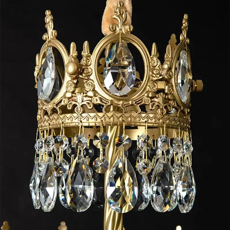 Modern luxury gold crystal crown chandelier living room light