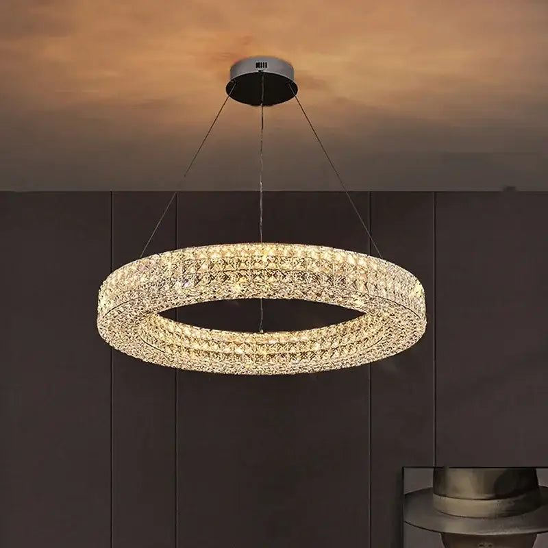 Modern luxury gold crystal led ceiling chandelier living room