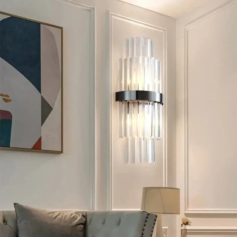 Modern luxury gold crystal led wall lamp for bedroom