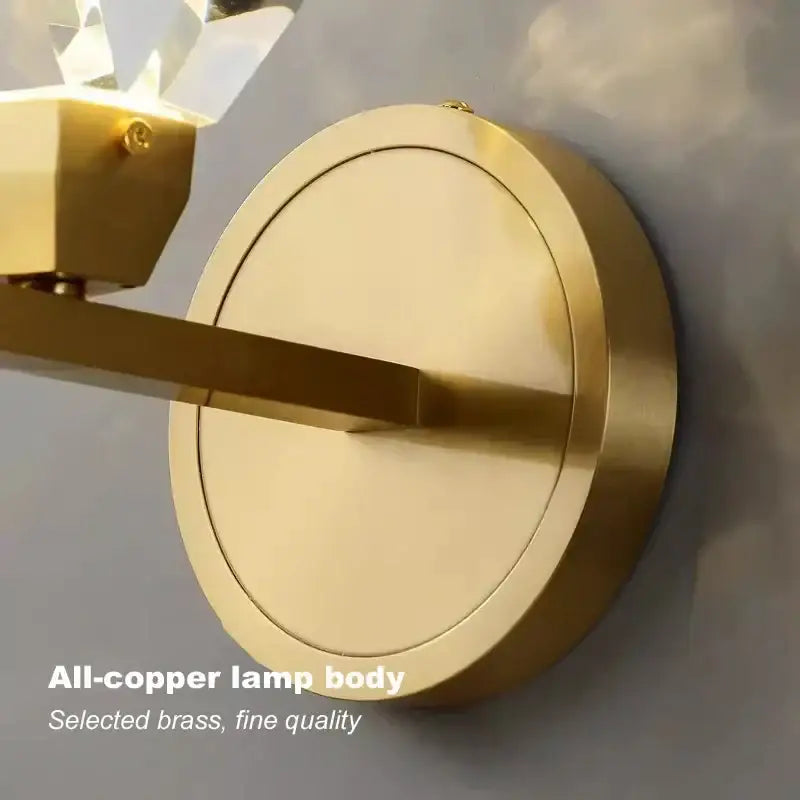 Modern luxury gold crystal led wall sconce bedroom light fixture
