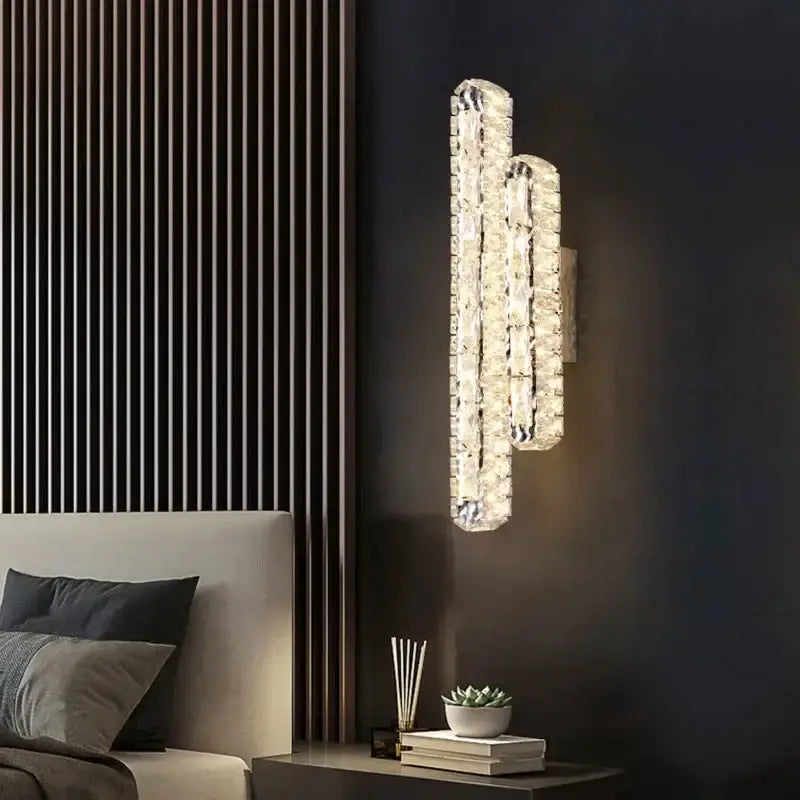 Modern luxury rectangular crystal ceiling chandelier living room led