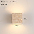 Modern marble cuboid stone led wall lamp bedroom sconce set
