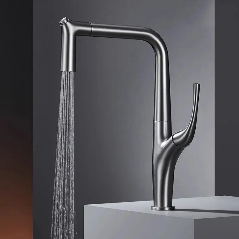 Modern matte black 3 way kitchen faucet water filter sink mixer