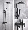 Modern matte black brass shower set bathroom rainfall faucet