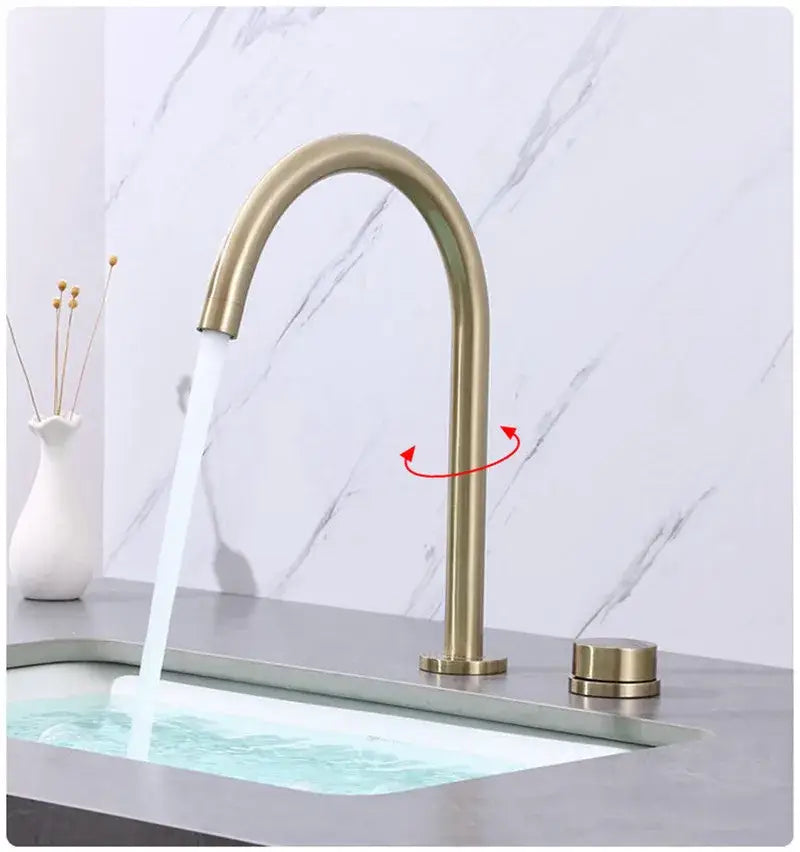 Modern matte black & brushed gold basin faucet bathroom sink tap