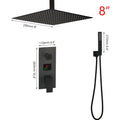 Modern matte black digital shower faucet bathroom rainfall system