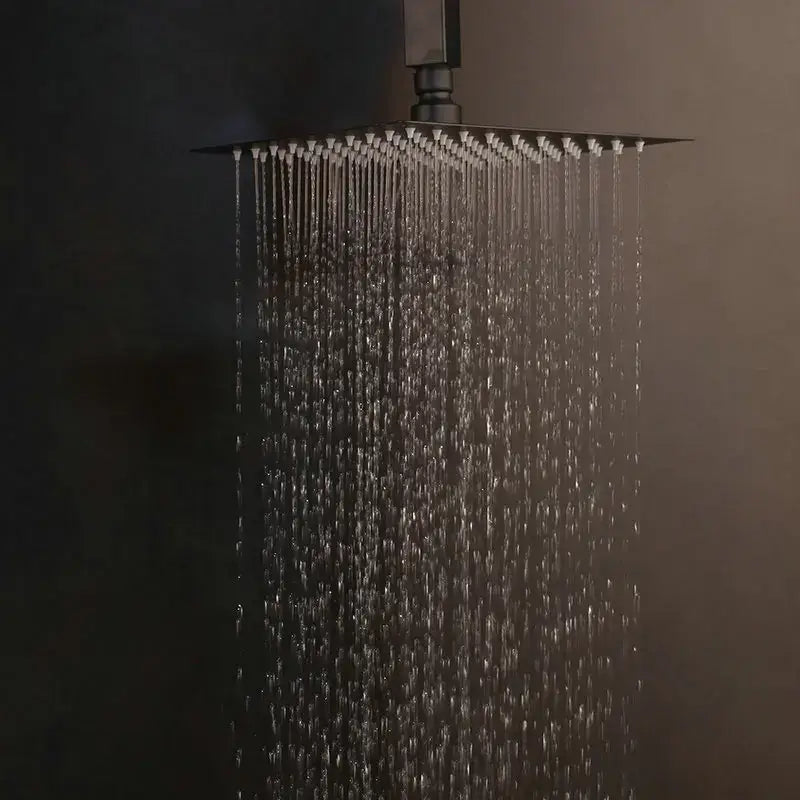 Modern matte black digital shower faucet bathroom rainfall system