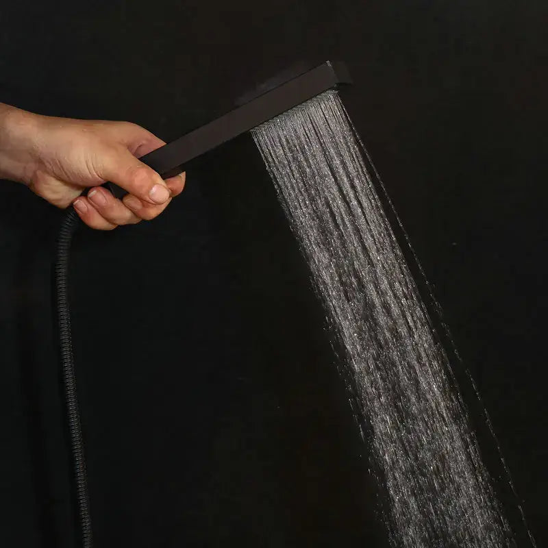Modern matte black digital shower faucet bathroom rainfall system