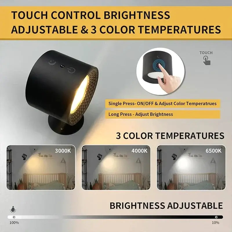 Modern matte black double head wall lamp bedroom led spotlight