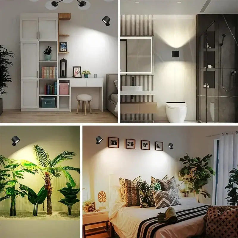 Modern matte black double head wall lamp bedroom led spotlight