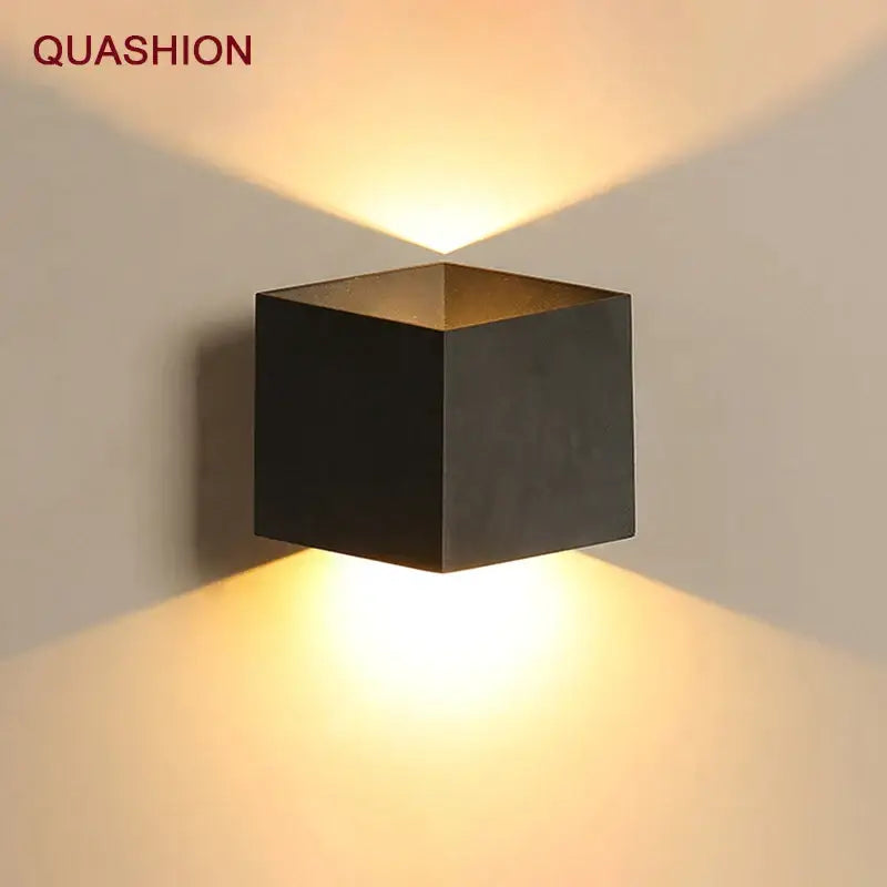 Modern matte black dual-head wall light outdoor sconce decor