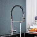 Modern matte black dual spout kitchen water filter faucet
