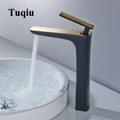 Modern matte black & gold basin faucet bathroom mixer tap
