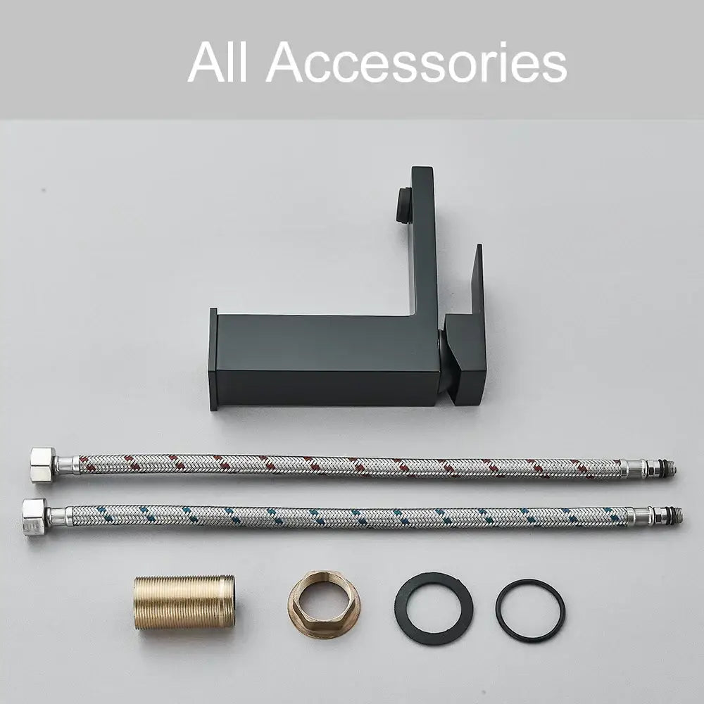 Modern matte black rectangular basin faucet mixer bathroom tap
