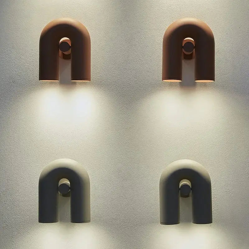 Modern matte black & silver tube wall lamp bedroom sconce