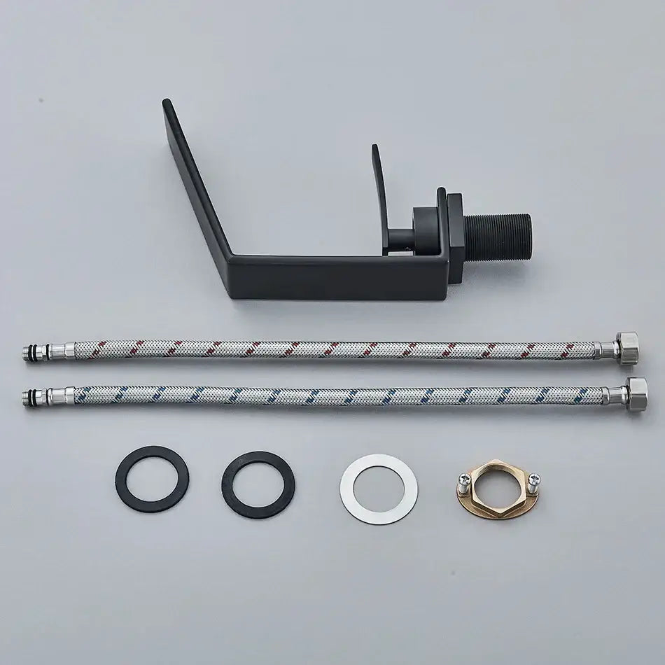Modern matte black waterfall decorbites basin faucet bathroom mixer