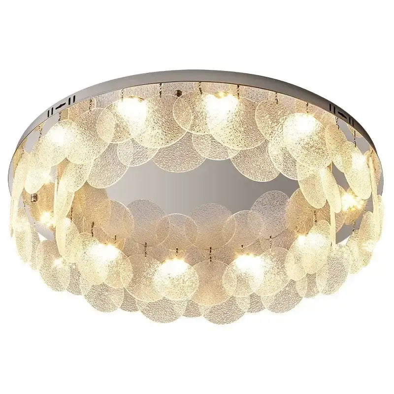 Modern metal glass chandelier led ceiling lamp living room decor