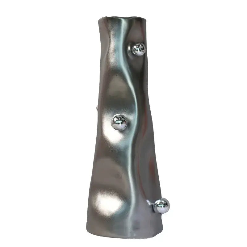 Modern metallic decorbites geometric sphere vase set living room