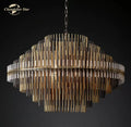 Modern metallic emile round led chandelier for dining room lighting