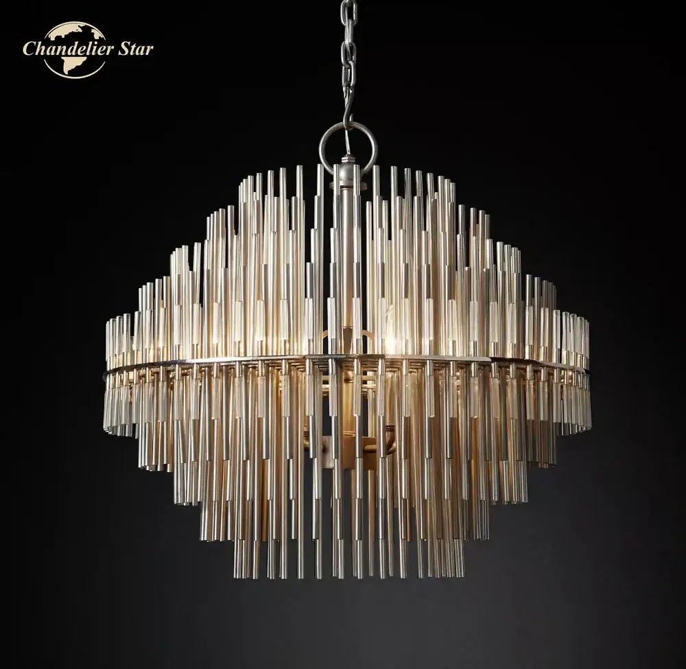 Modern metallic emile round led chandelier for dining room lighting