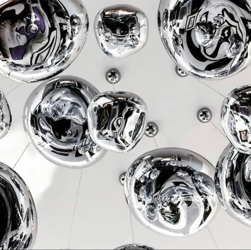 Modern metallic glass pendant lights dining room cluster fixture