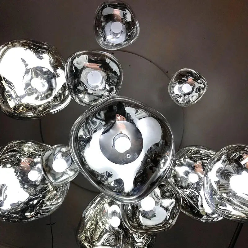 Modern metallic glass pendant lights dining room cluster fixture